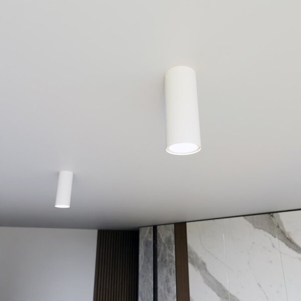 Stropní svítidlo TECNO 1S – bílé, 1× GU10, šířka 6 cm