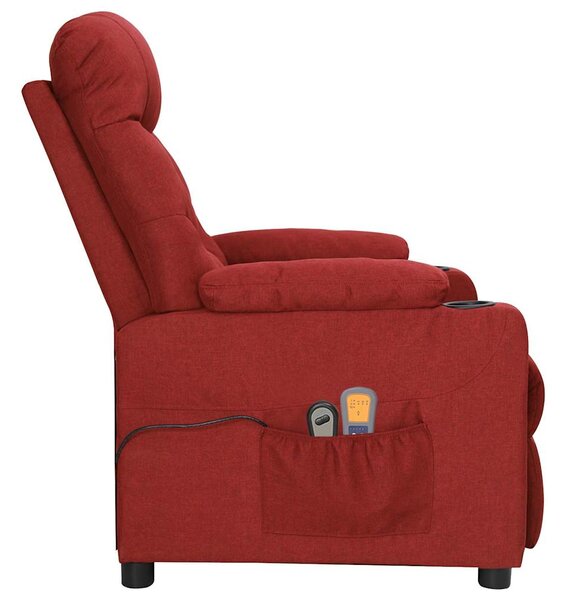 Elektrické masážní křeslo vínové textil 3098830