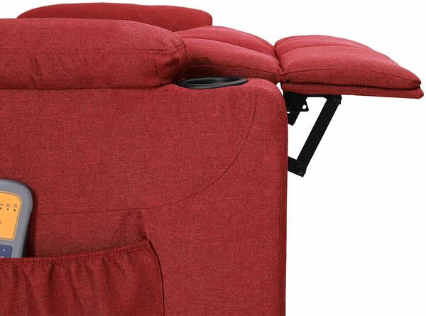 Elektrické masážní křeslo vínové textil 3098830