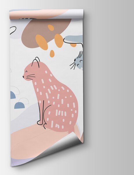 Fototapeta Skupina koček na barevném pozadí, Fototapety se zvířaty, Populární fototapety, w08158 - Tapeko.co.cz