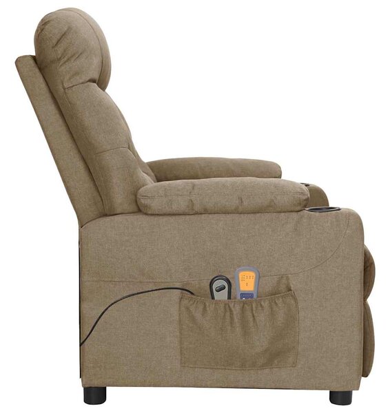 Elektrické masážní křeslo taupe textil 3098835