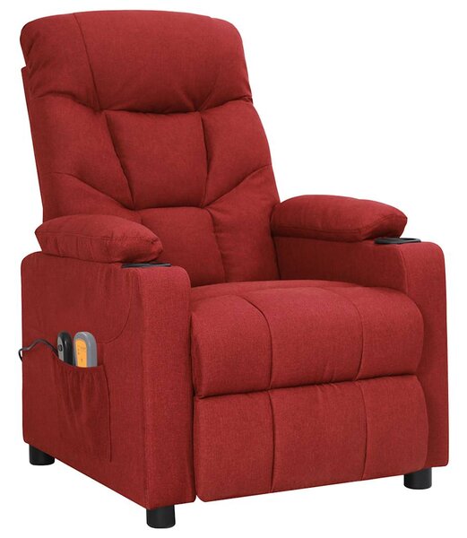 Elektrické masážní křeslo vínové textil 3098830