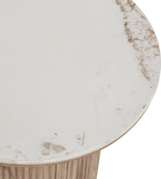 Nordic Living Bílý keramický odkládací stolek Athens 45 cm
