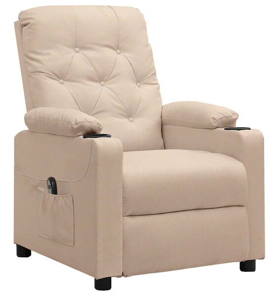 Elektrické polohovací křeslo krémové textil 3098848