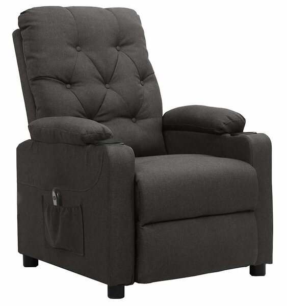 Elektrické polohovací křeslo tmavě šedé textil 3098840