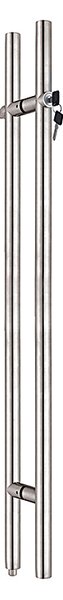 ZAMYKACÍ MADLO TWIN KULATÉ H 8000 - 1500/1125mm (E) - pár, pár na skleněné dveře, Twin E (nerez matná)