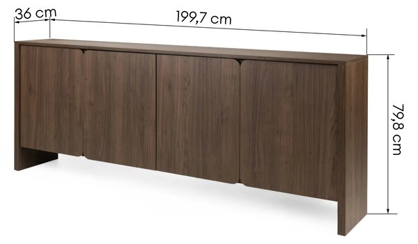 Hector Komoda Moku 200 cm ořech Villa
