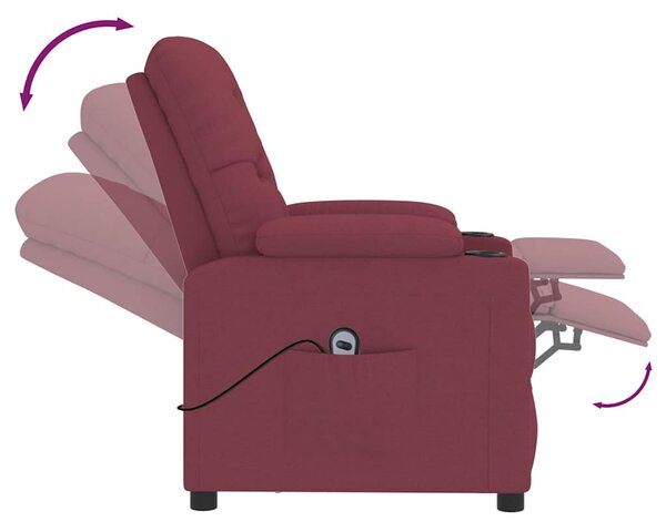 Elektrické polohovací křeslo vínové textil 3098842