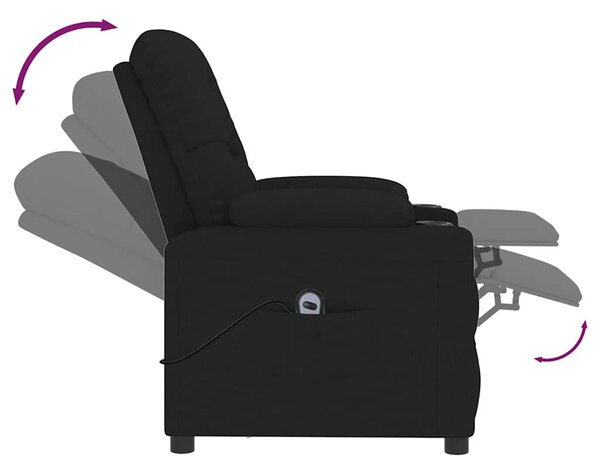 Elektrické polohovací křeslo černé textil 3098841