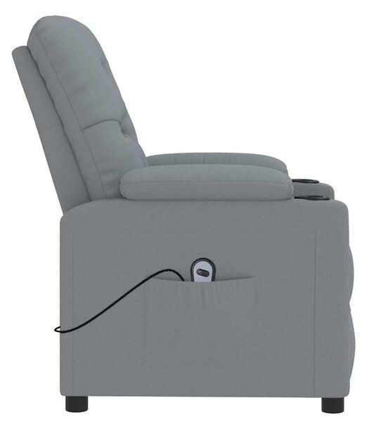 Elektrické polohovací křeslo světle šedé textil 3098839