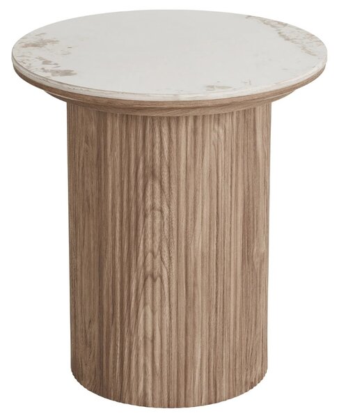Nordic Living Bílý keramický odkládací stolek Athens 45 cm