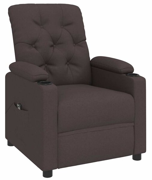 Elektrické polohovací křeslo tmavě hnědé textil 3098844