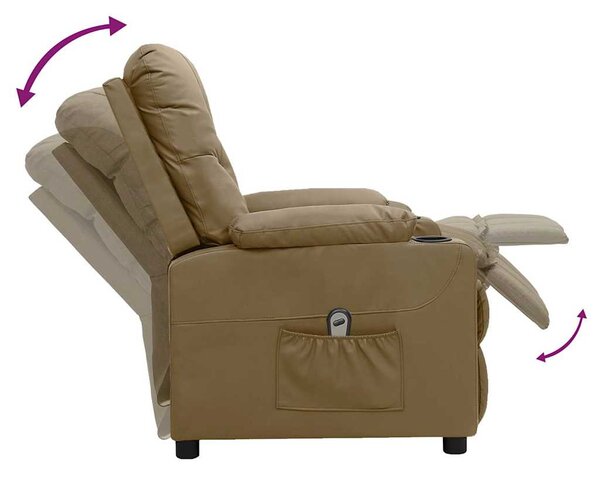Elektrické polohovací křeslo cappuccino umělá kůže 3098865