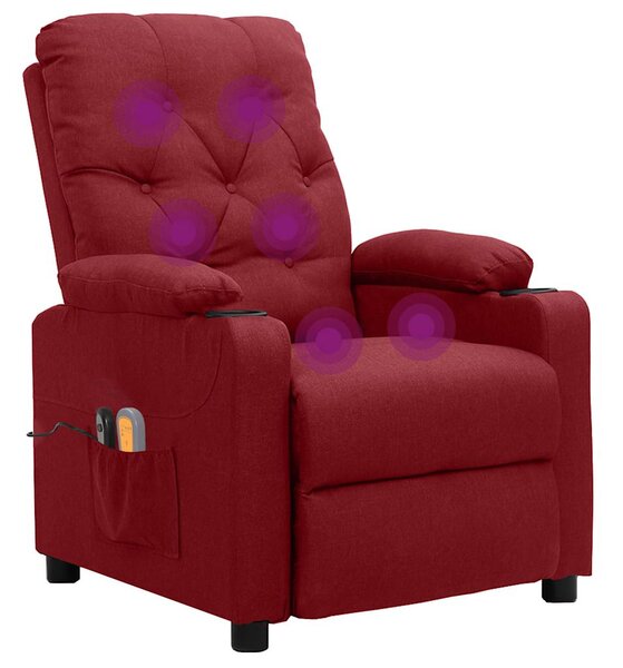 Elektrické masážní křeslo vínové textil 3098854