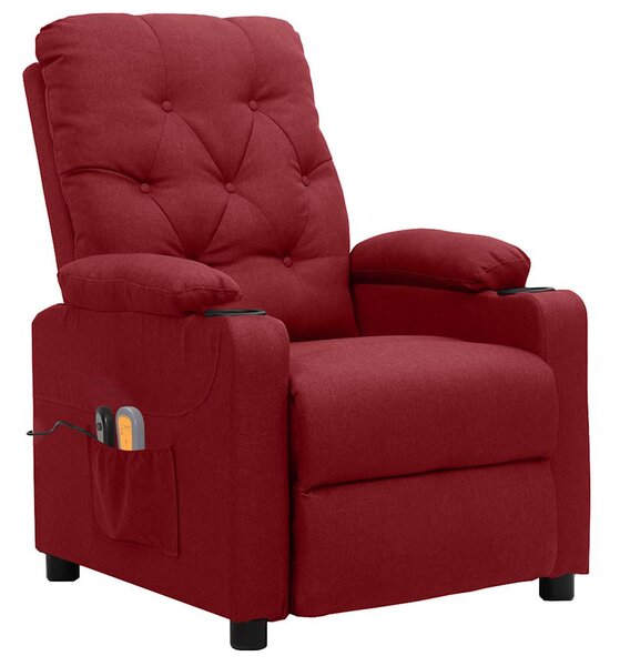 Elektrické masážní křeslo vínové textil 3098854
