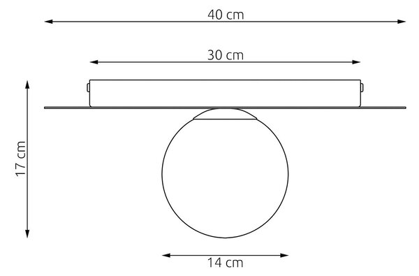 Stropní svítidlo SOLAR 1 – moka, opálové sklo, 1× E14, šířka 43 cm