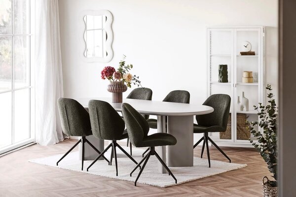 Nordic Living Bílé závěsné zrcadlo Bossar 80 x 54 cm