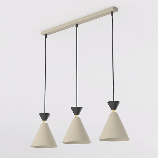 Závěsné svítidlo KLEVER 3 – moka / černé, 3× E14, šířka 71 cm