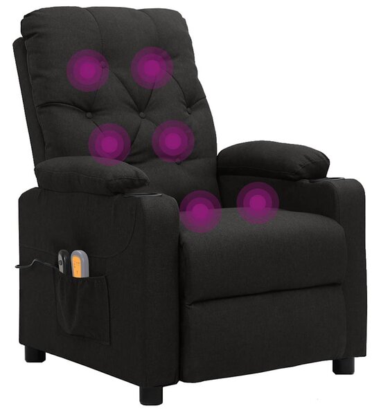 Elektrické masážní křeslo černé textil 3098853
