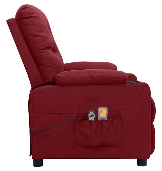 Elektrické masážní křeslo vínové textil 3098854