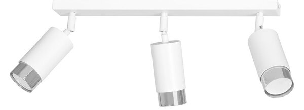 Stropní svítidlo HIRO 3 – bílé / chromové, 3× GU10, šířka 62 cm