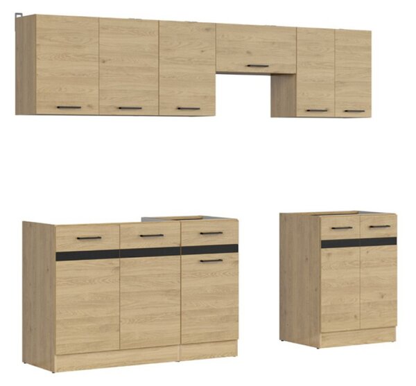 Kuchyň JUNONA MODUL VERZE2 BBL TAFLA 240 cm, dub bernstein