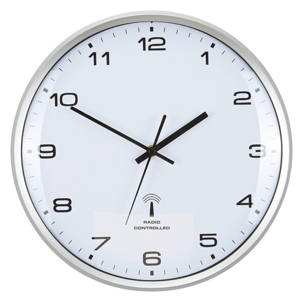 RÁDIEM ŘÍZENÉ HODINY, bílá, 33 cm Ambia Home - Nástěnné hodiny
