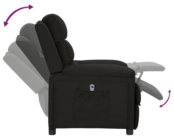 Elektrické polohovací křeslo černé textil 3098965