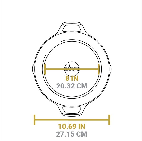 Litinová grilovací pánev Lodge 26 cm se dvěma madly