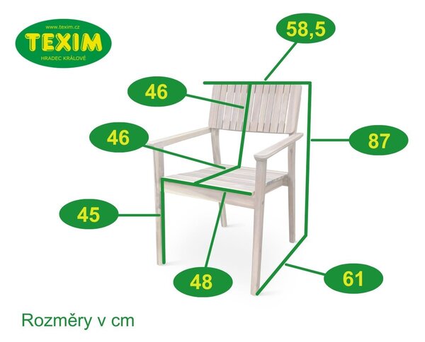 Texim LUCY PREMIUM - zahradní akáciové stohovací křeslo