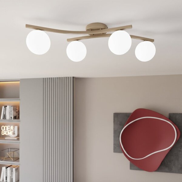 Stropní svítidlo OPUS 4 – moka, opálové sklo, 4× E14, šířka 85 cm