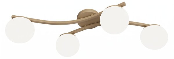 Stropní svítidlo OPUS 4 – moka, opálové sklo, 4× E14, šířka 85 cm
