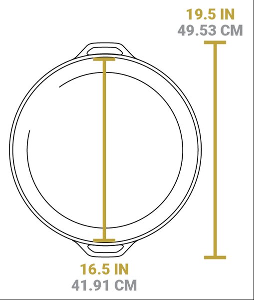 Litinová pánev Lodge 43 cm se dvěma madly
