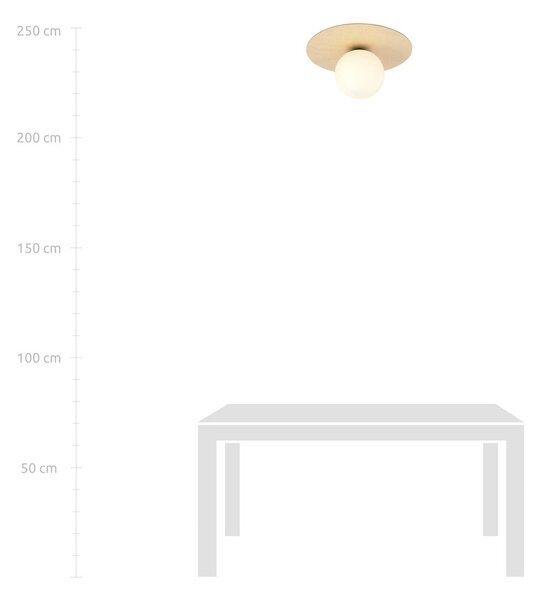 Stropní svítidlo KENZO 1B – hnědé, bílé sklo, 1× E14, šířka 40 cm