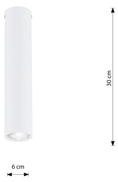 Stropní svítidlo TECNO 1M – bílé, 1× GU10, šířka 6 cm