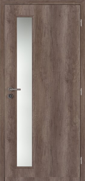 Interiérové dveře Doornite Vertika - CPL nebraska, sklo matné, pravé "90", zámek pro BB, DTD