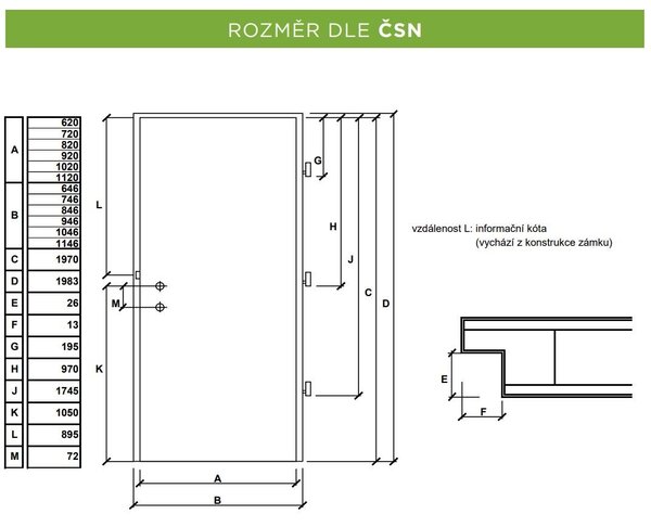 Interiérové dveře Doornite Claudius - struktura bílá, levé "90", zámek pro BB, voština