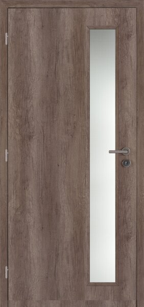 Interiérové dveře Doornite Vertika - CPL nebraska, sklo matné, levé "90", zámek pro BB, DTD