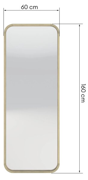 Hector Nástěnné zrcadlo Spira 160 cm z masivu hnědé