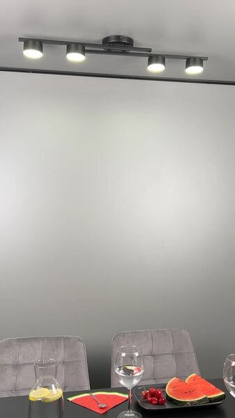 Stropní svítidlo FRAGMENT 4 – černé, 4× GX53, šířka 86 cm