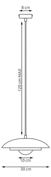 Závěsné svítidlo SKIN 1 – černé, bílé sklo, 1× G9, šířka 30 cm