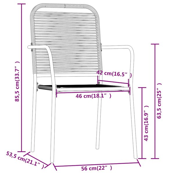 5dílný zahradní jídelní set černý 3099144