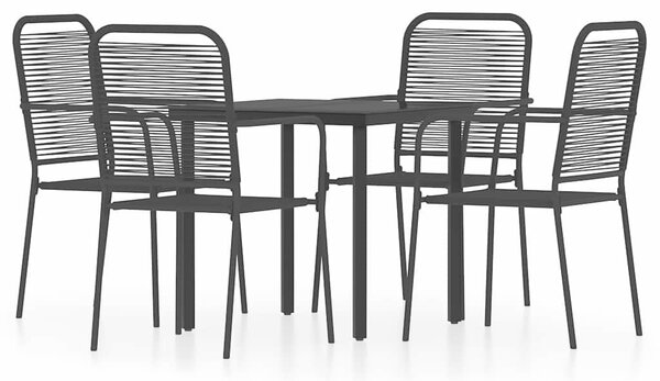 5dílný zahradní jídelní set černý 3099138