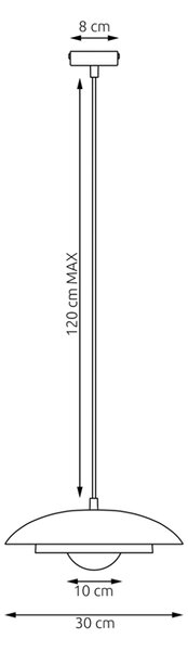 Závěsné svítidlo SKIN 1 – černé, bílé sklo, 1× G9, šířka 30 cm