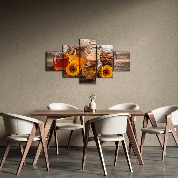 Obraz - Zátiší s medovými sklenicemi (125x70 cm)