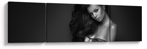 Obraz - Černobílý portrét svůdné ženy (170x50 cm)