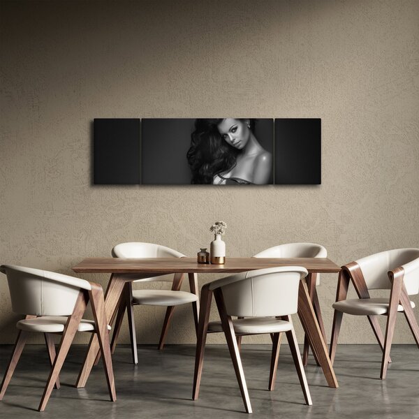Obraz - Černobílý portrét svůdné ženy (170x50 cm)