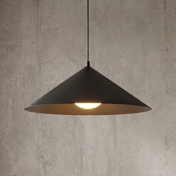 Závěsné svítidlo MONO 1L – černé, opálové sklo, 1× E14, šířka 50 cm