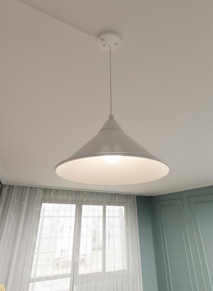 Závěsné svítidlo ABRAMO 1 – bílé, 1× E27, šířka 29 cm