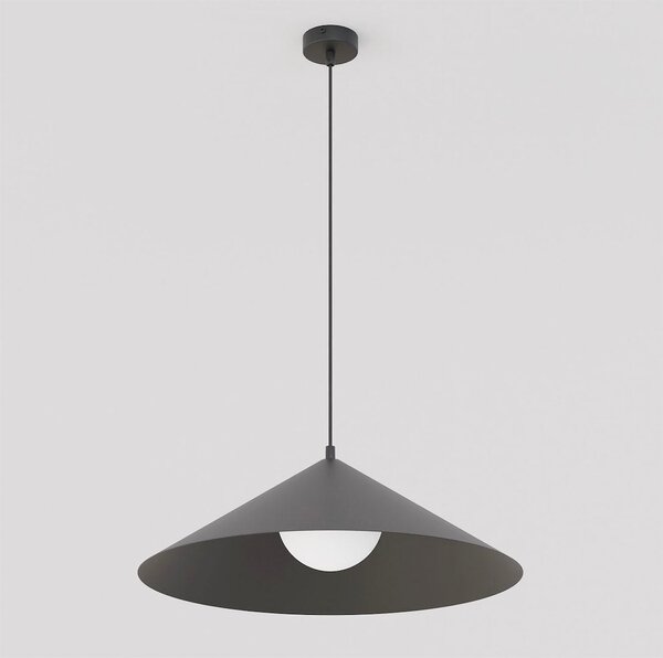 Závěsné svítidlo MONO 1L – černé, opálové sklo, 1× E14, šířka 50 cm